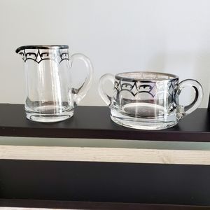 Heisey vintage glass cream and sugar set
